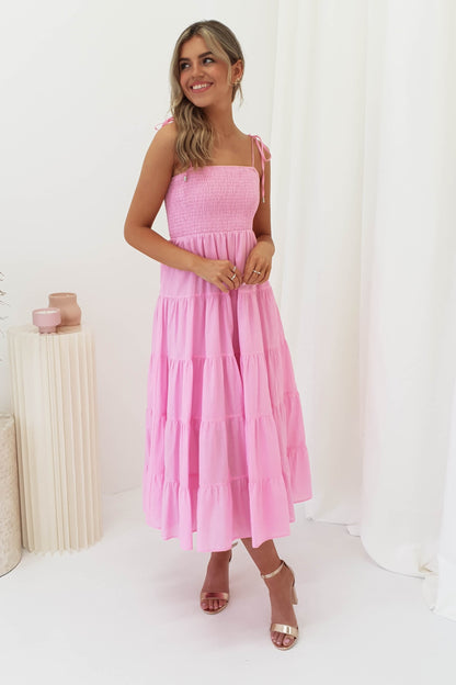 Imogen Midi Dress | Pink