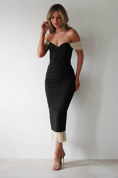 Jennifer Bodycon Midi Elbise | Siyah